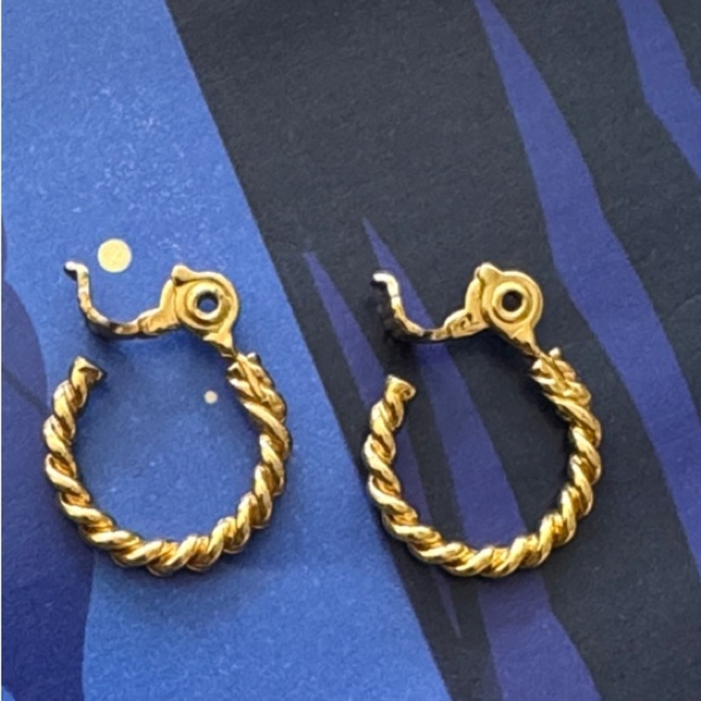 Monet Gold plated Rope Clip-on Hoop Earrings